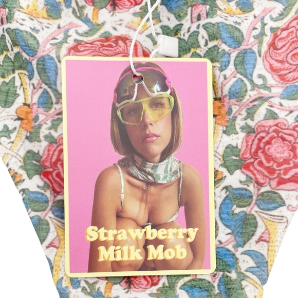 NWT Strawberry Milk Mob Lemon Vine Bikini Bottom Size Large Cheeky Floral Swim - Picture 10 of 15